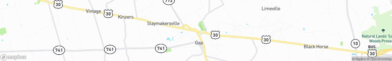 Gap Citgo Truck Stop - map