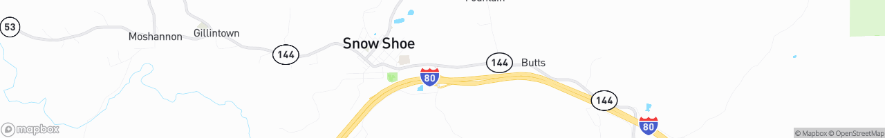Snow Shoe Truck Stop - map