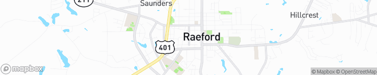 Raeford - map