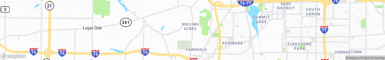 Rolling Acres, Akron, Ohio - map