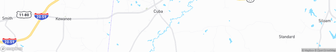 Cuba Four Way 66 Truck Stop - map