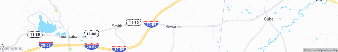 Weigh Station Kewannee, MS EB - map