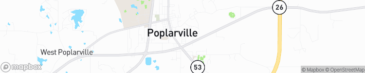 Poplarville - map