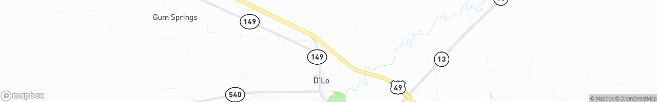 D'Lo Truck Stop (Spur) - map