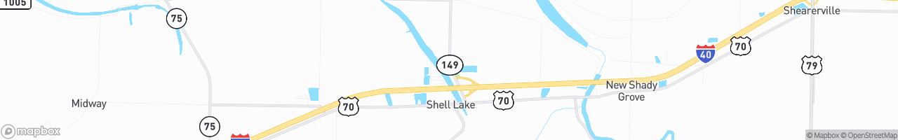 New Shell Lake Travel Center (Valero) - map