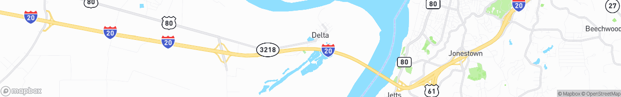 Delta, Louisiana - map