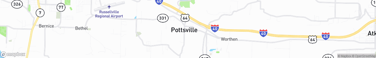 Pottsville, Arkansas - map